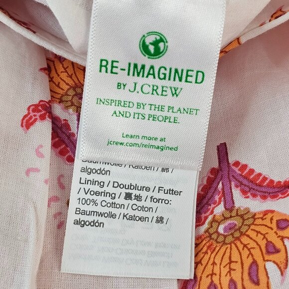 J Crew Women Floral Boho Skirt Midi Peasant Cotton Size 18 White Pink Orange - Picture 12 of 15